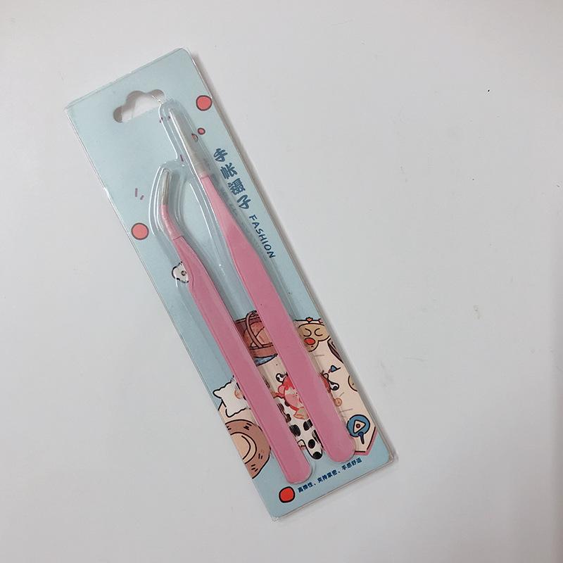 1.5mm High-Precision Stainless Steel Tweezers, Colorful Cartoon Design for DIY Journals
