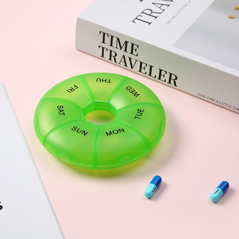 Colorful Portable 7-Day Moisture-Proof Pill Organizer with Compartments