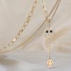 Titanium Stylish Steel Necklace With Encrusted Smiley Face Women For