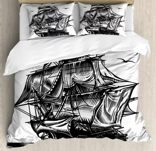 Pirate Ship Duvet Cover Set Bed Decoration First Choice Gift Suitable For Children Boys Girls And Adults Soft Warm Breathable