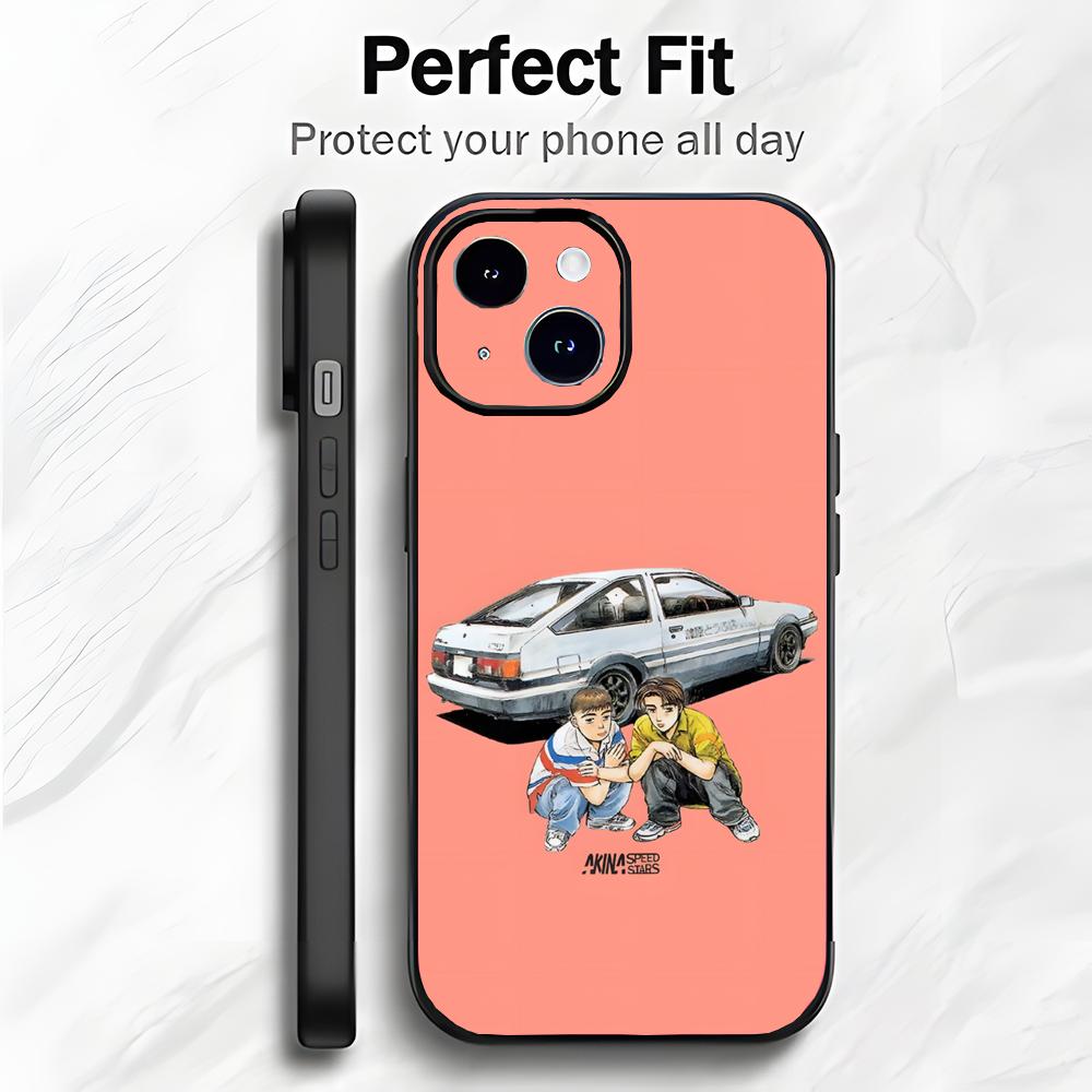 Racing Classic Japanese Anime I-Initial D Phone Case Phone Case Soft Packaging Lightweight For iPhone17 16 15 14 13ProMax