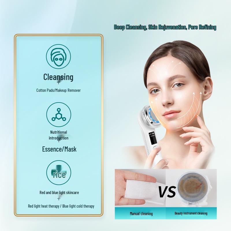 Cold & Hot Facial Massager with Red & Blue Light - Lifting, Firming & Cleansing