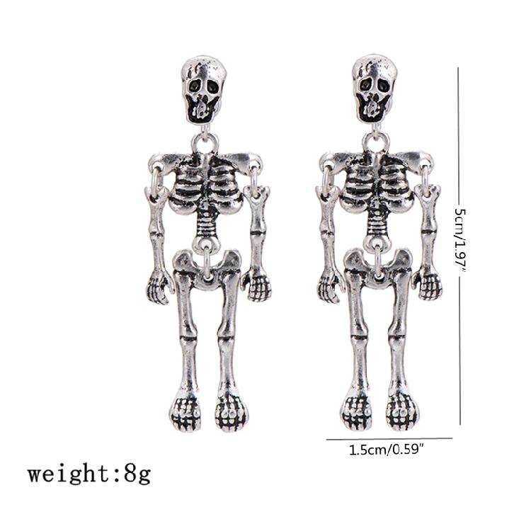 Skeleton Robot Earrings Punk Gothic Drop Dangle Earrings Halloween Jewelry Gifts