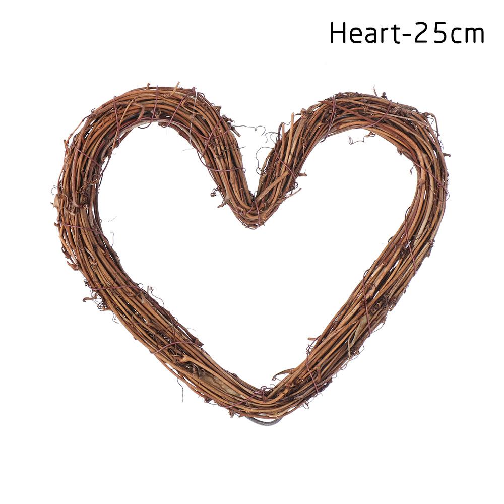 10-30cm Wedding Favors Wreaths Window Door Hanging Party Decorations Heart Shape Rattan Sepak Takraw Wooden