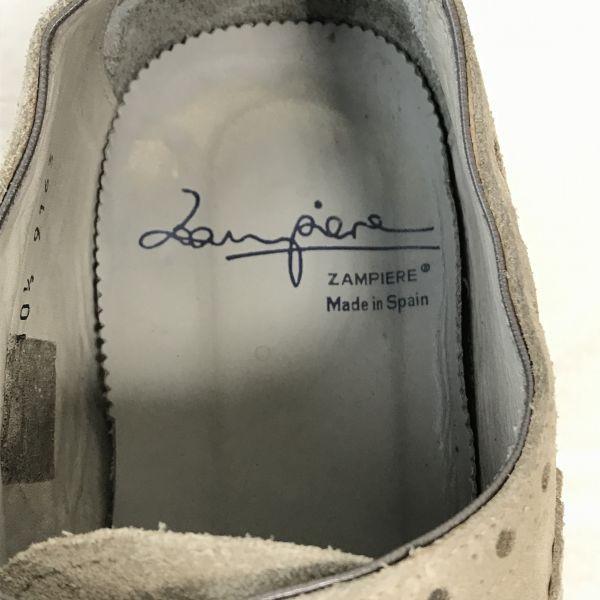 Hergestellt in Spanien ZAMPIERE Wildleder Full Brogue Wingtip Schuhe Herren 10.5 29.0 Beige(GEBRAUCHT)