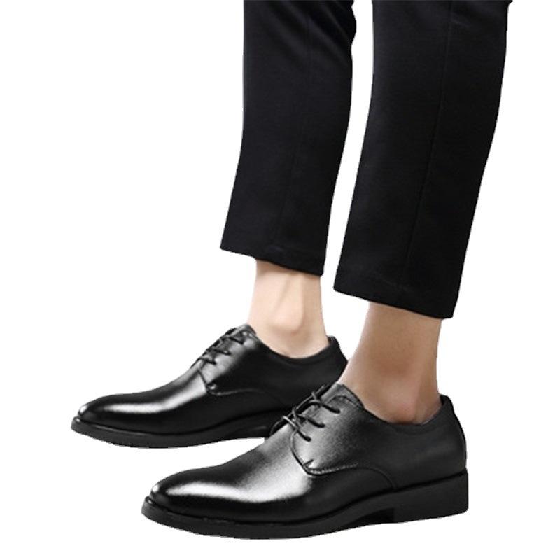 Autumn new dress business leather shoes soft sole breathable casual shoes British lace-up black driving shoes