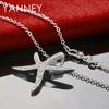 Fashion 925 Sterling Silver 16-30 Inches 30MM Starfish Zircon Necklace For Women Charm Jewelry Party Gift Wedding
