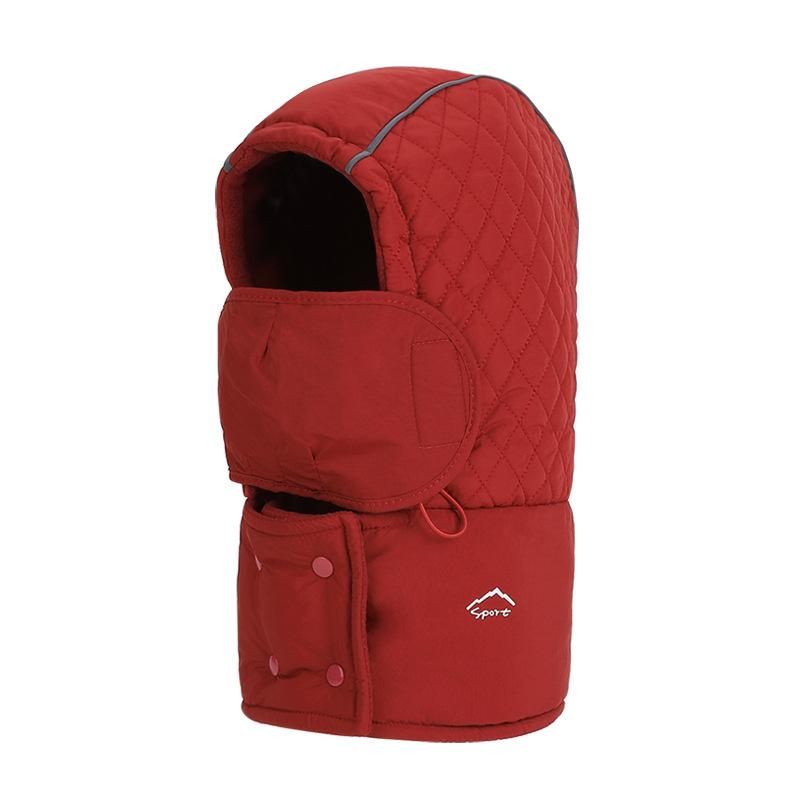 Winter Mask Scarf Integrated Cap for Men Women Outdoor Cycling Velvet Warm Ear Protection Cold-Proof Cap