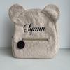 Cute Handmade Custom Name Bear Plush Backpack, Walking Bag, Campus Bag, Embroidered Autumn and Winter Children's Outdoor Shoulde