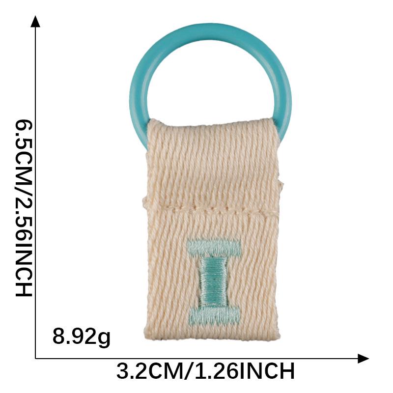 Korean-Inspired Couple Name Tag Backpack Keychain with 26 Letters Embroidered Ribbon