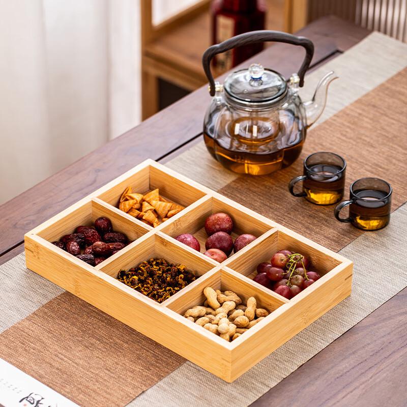 Bamboo Divided Snack Tray for Tea Ceremony
