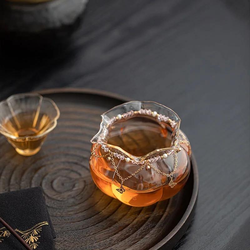 1PC Japanese-style Bubble Tea Set Fair Cup Handmade High Borosilicate Heat-resistant Glass Male Cup Household TeaSet Accessories