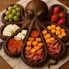 Oktopusförmige Servierplatte Buchenholz Käse- und Obst-Präsentationsbrett Küstenparty-Dekoration zur Unterhaltung von Gästen