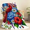Vibrant Patriotic Cardinal Garden Blanket Soft Throw Blanket for Home Bedroom Bed Sofa Picnic Travel Office Cover Blanket Gift