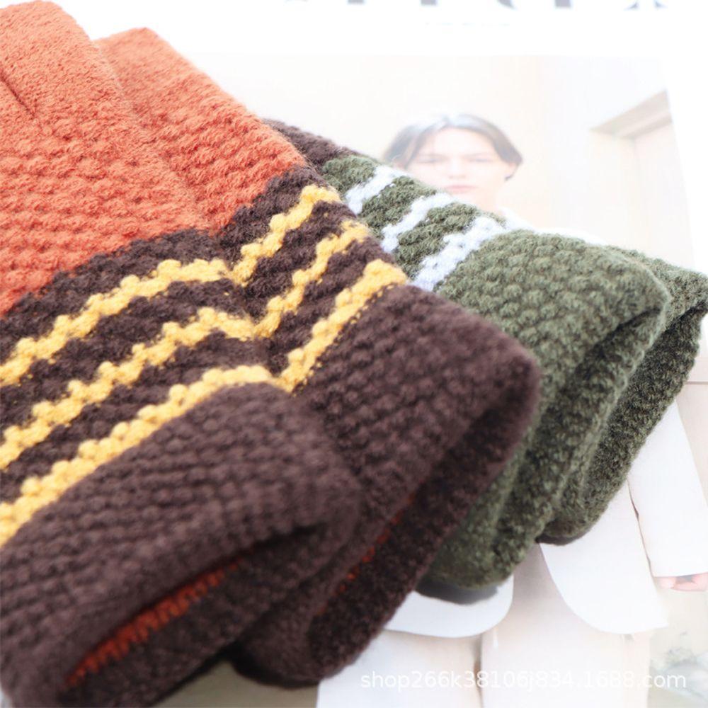 Writing Women's Knitted Gloves Ladies Winter Accessories Show Two Fingers Korean Style Mittens