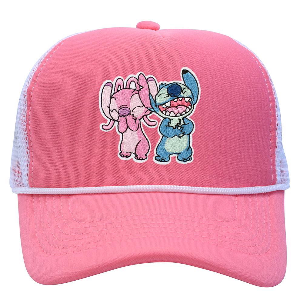 Labeling cartoon Stitch net hat color matching men's and women's baseball caps outdoor travel sunshade truck hat tide
