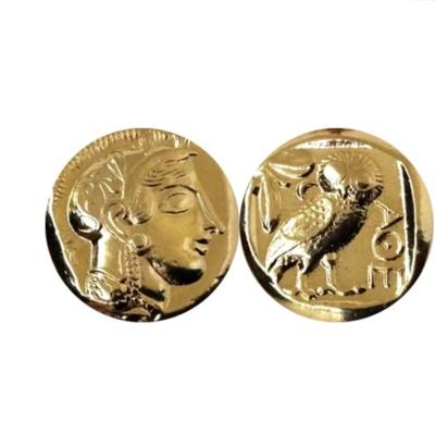 Antique Greek Gold Coin Wisdom God Owl Gold Coin Ancient Greek Silver Coin ADM