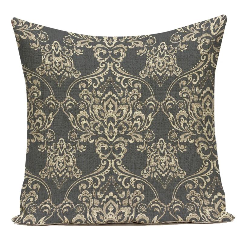 Polyester Boho Geometric Mandala Flowers Decorative Pillows Sofa Home Bedroom Cushion Cover Pillowcase