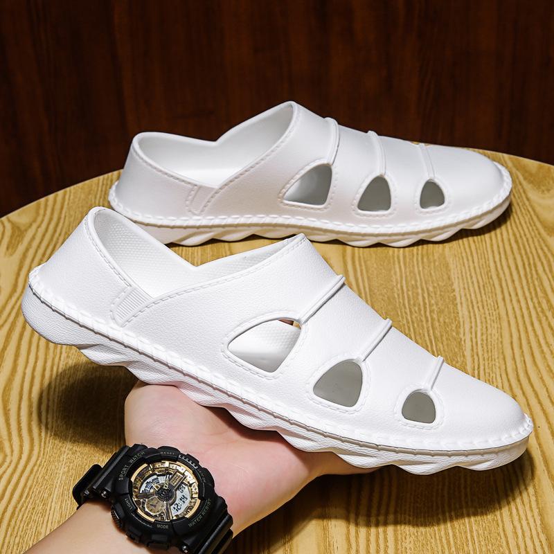 Men's Summer Waterproof Slip-on Beach Shoes Lightweight All-match Soft Breathable Casual Sandals
