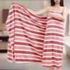 1pcs Super Soft Coral Fleece Beach Towel Extra Large Lightweight Quick-Dry Bath Towel with Wide Stripe for Home Daily Use