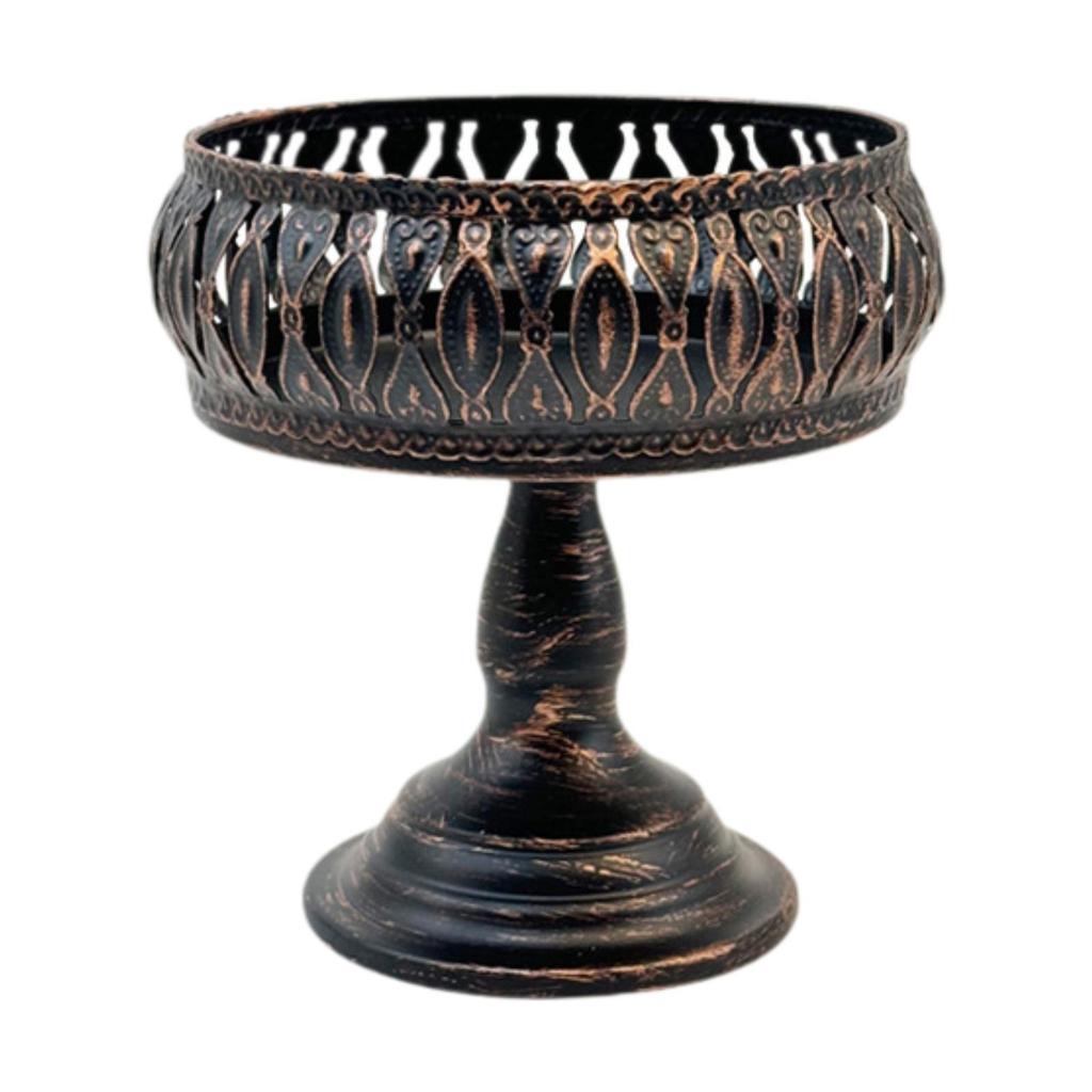 Iron Fruit Bowl Stand Organizer Reusable Decorative Multipurpose Container Statue Sculpture Storage Tray for Bread Snacks Candy