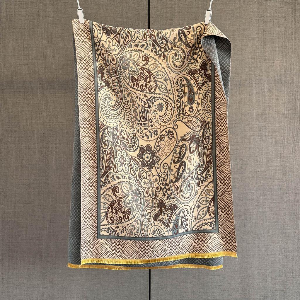 New Versatile Cashew Nut Flower Jacquard Scarf Women's Fashion Temperament Neck Protection and Warm Scarf Multifunctional Shawl