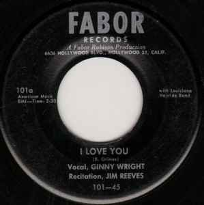 

7inch Record GINNY WRIGHT - I Love You 10145 FABOR 1953 US Country/Folk Used