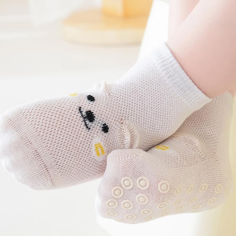 Baumwoll Socken mit Anti-Rutsch-Sohle für Mädchen Jungen Atmungsaktive Knöchelsocken Hohe Elastische Grip Socken Baby Knöchelsocken