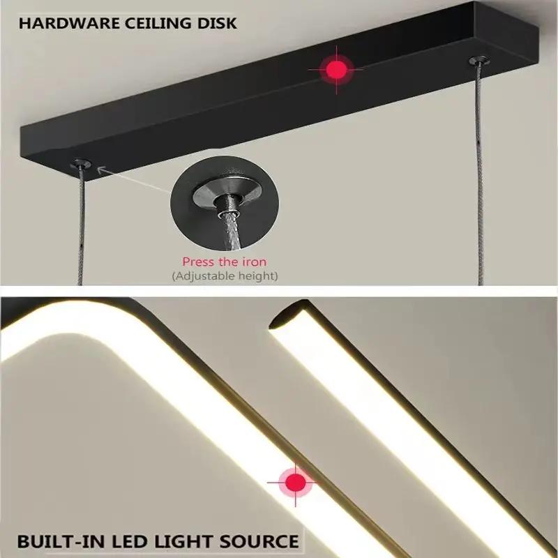 Modern Led Dining Table Chandelier Room Kitchen Bar Hanging Lighting Suspension Design Ceiling Lamp Hoom Decor Pendant Light