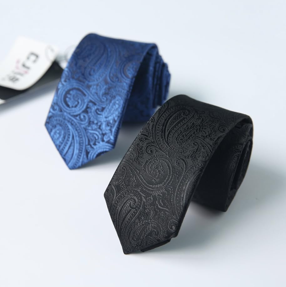 [MaRowsm] Men's Necktie for Suits, Formal Wear, Business, Job Hunting, One-Color Paisley (Brown)