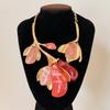 Fashion Colorful Flower Necklaces Adjustable Metal Open Chokers Korean Style Geometric Collar Necklace Women