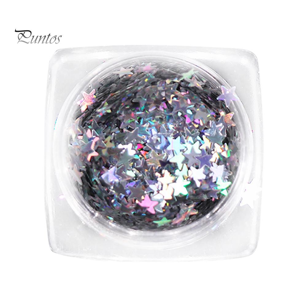Puntos Nail Art Manicure Tool 3mm Natural Women Laser Pentagram Paillette Decor DIY
