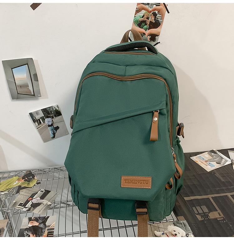 

Школьный рюкзак мужской повседневный универсальный простой рюкзак для учеников средней школы и студентов колледжа, дорожный, большой вместимости, для компьютера, женский зелёный