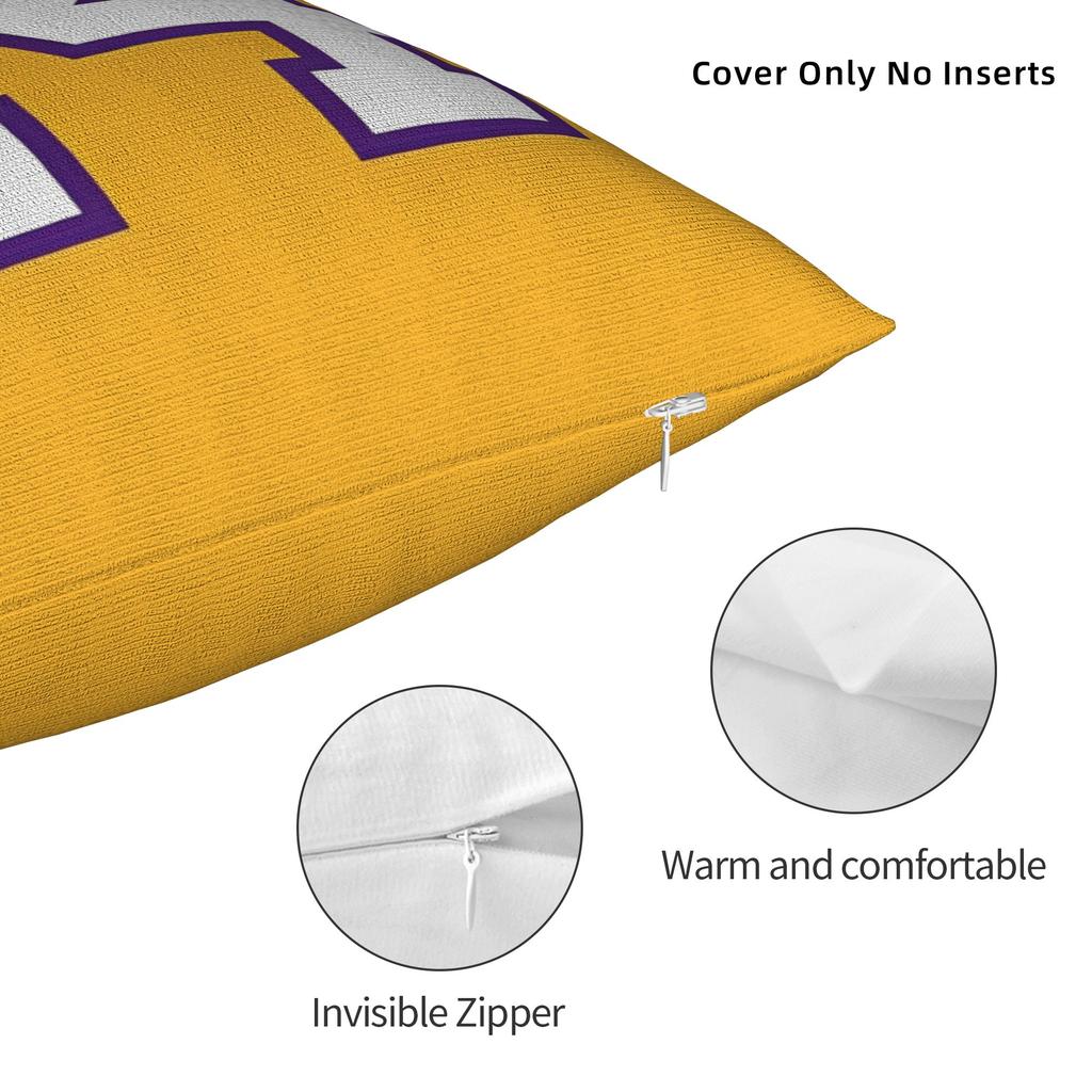 Cosplay Costume Basketball Number 24 23 8 Square Pillow Cases Cushion Cover Custom Decorative Pillowcase for Car 45*45cm