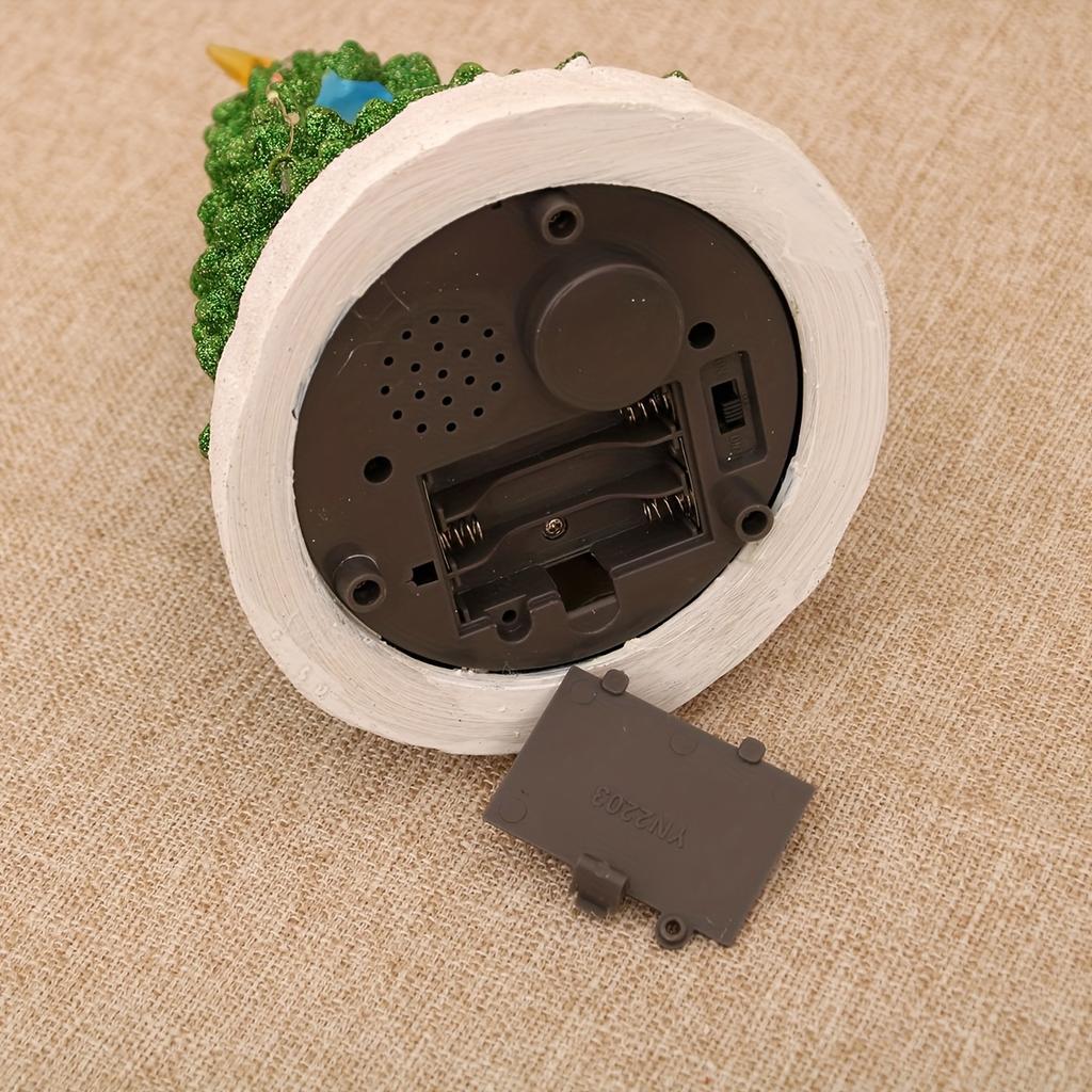 1pc Resin Music Cottage Rotating Train LED Music Box Night Light Christmas Ornament Holiday Gift Decorations