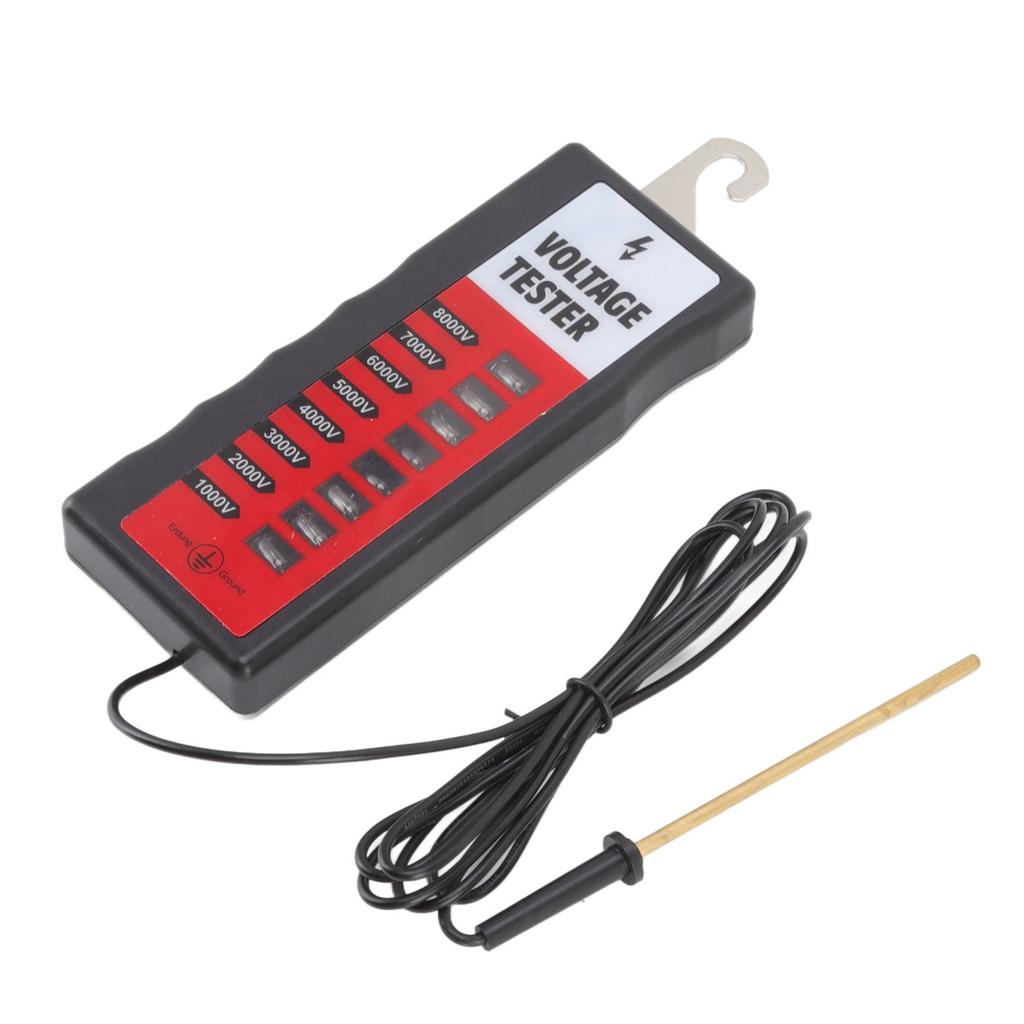 Electric Fence Tester LCD Screen Voltage Meter 10KV Portable Tool with 8pcs Light for Farm