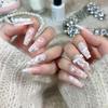 Handcrafted Sweet Tanggao Cat Eye Nails with Bow - High-End Removable Summer Nail Art