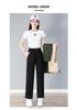 Women's Stylish High-Waist Ice Silk Wide-Leg Pants - Summer, Lightweight, Drapey, Middle-Aged Style