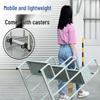 Adjustable Warehouse & Supermarket Ladder Truck: High-Reach Platform for Order Picking & Shelving Access