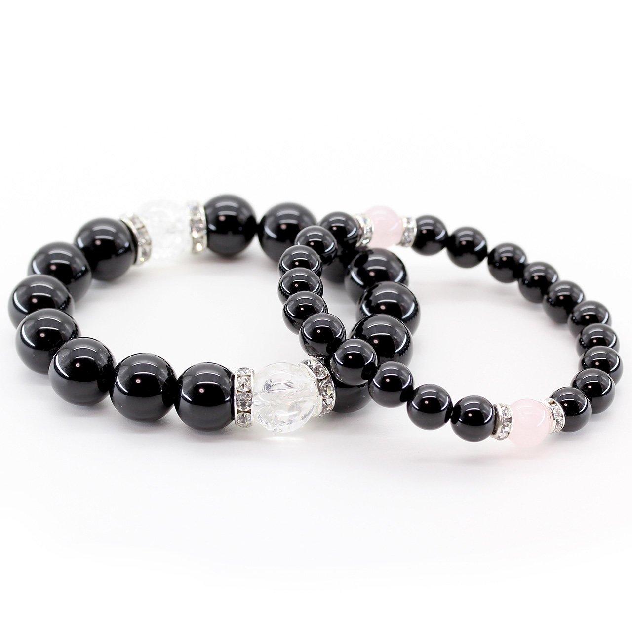 

Onyx prayer beads amulet pair bracelet power stone with gift paulownia box [Ishiki] [b033] чорний