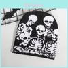 Knitted Hat With Skull Pattern For Fall And Winter Streetwear Fashion Accessory