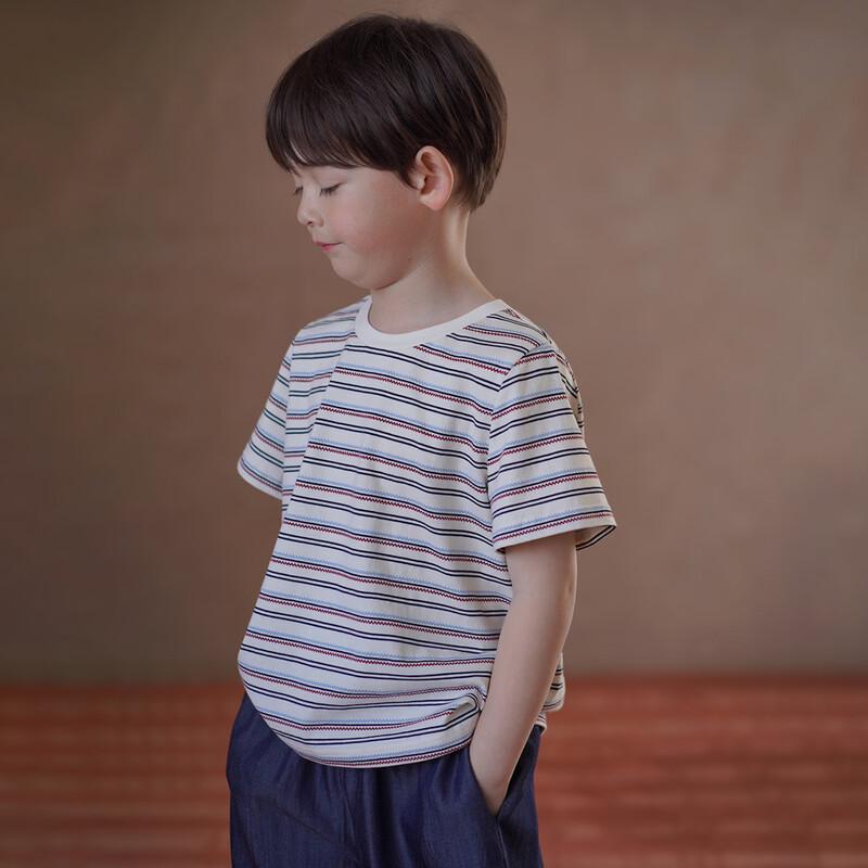 Hacikis Kids Striped Cotton T-Shirt