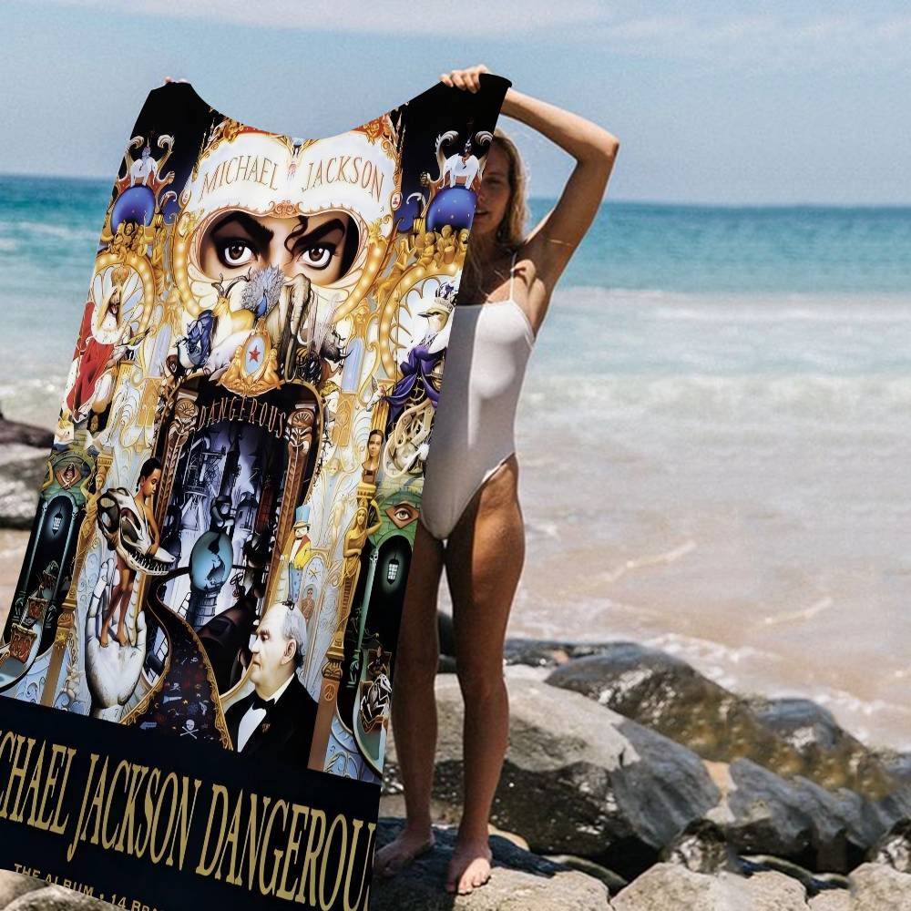 Famoso Cantante M-Michael J-Jackson Asciugamano da Spiaggia in Microfibra Assorbente Asciugatura Rapida Morbido per Yoga Nuoto Resort Arrampicata
