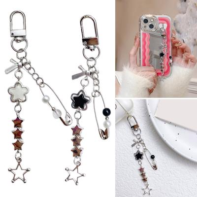 Süße Stern-Pin-Schleife Schlüsselanhänger Anhänger schöne Wandbehänge Dekorationen Schlüsselanhänger Charme für Handtasche Tasche Rucksack Handtasche