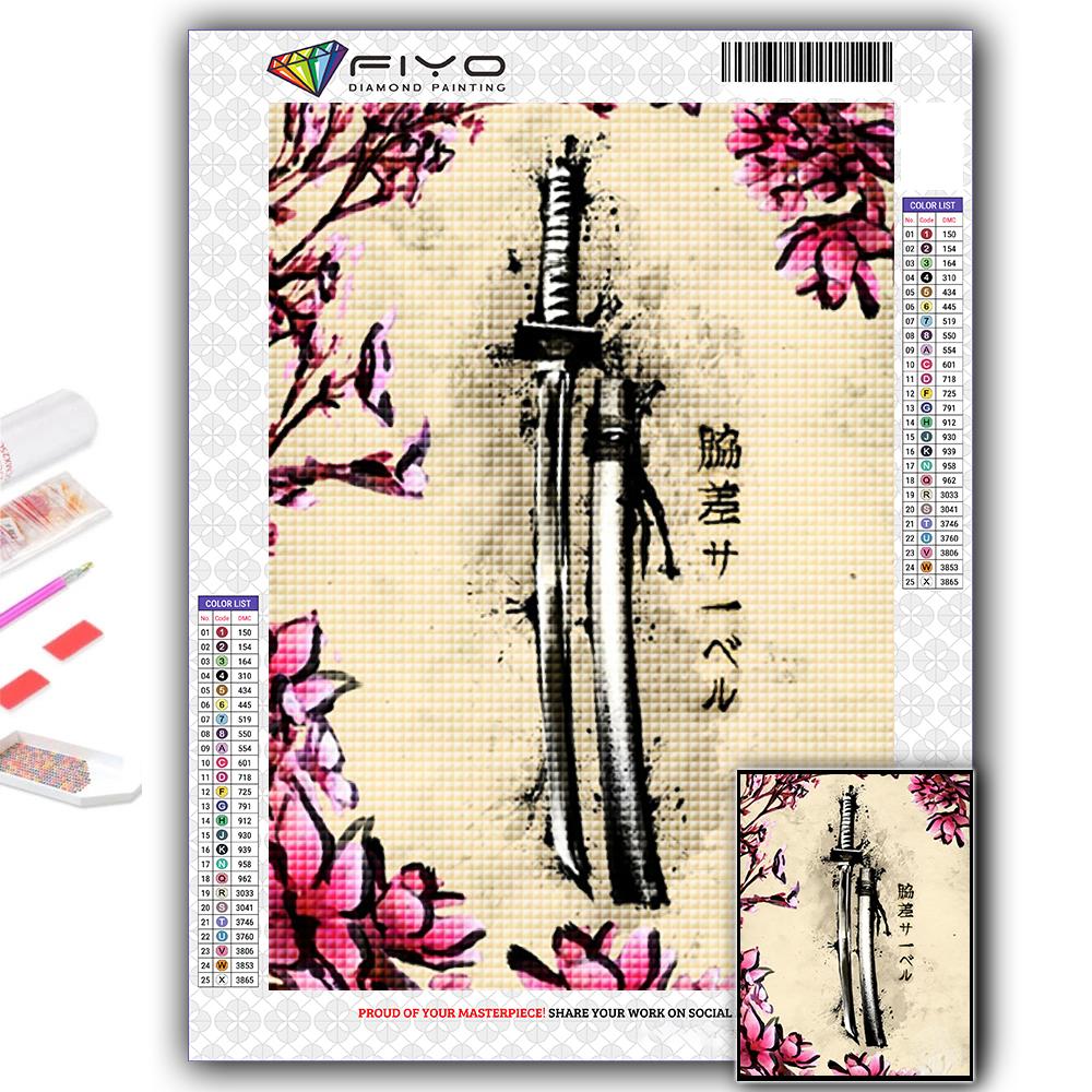 5D DIY Bushido Cross Stitch Rhinestones Diamond Drawing Embroidery Mosaic Home Decor