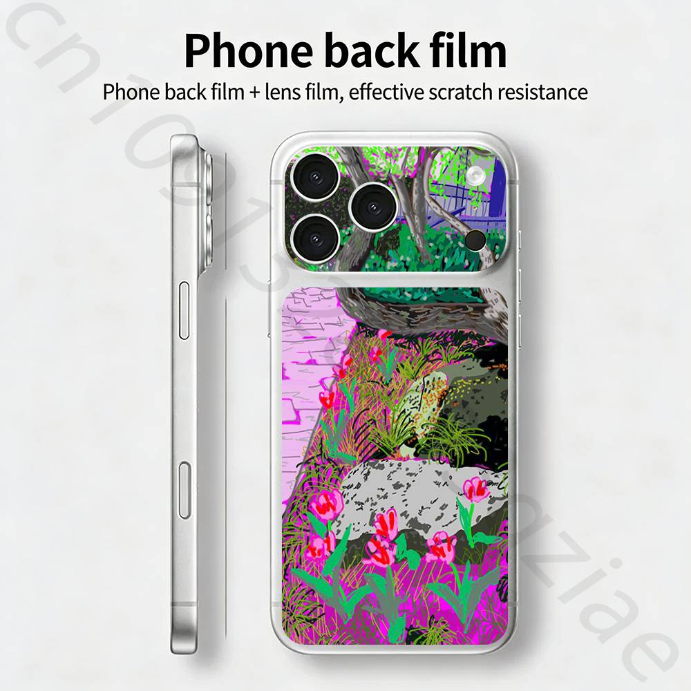 

Арт D-Дэвид Хокни краска Для iPhone 17 pro Max /17 pro Полное покрытие Наклейка Skin Wrap 3D Цветная Задняя Защитная Стикер Пленка iPhone17promax