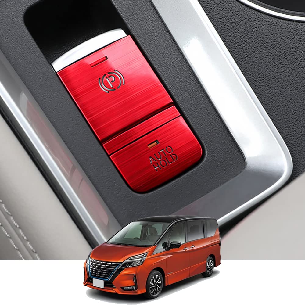

Kakash Aluminum Alloy Electronic Handbrake Button Cover Trim for Nissan (BRAKE HOLD) Interior Custom красный
