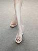 Summer high-heeled sandals fairy casual waterproof table slippers evening wind Korean version outside sandals