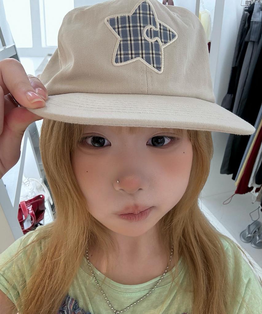 Kiibi Star Symbol Patch Cap Oatmeal