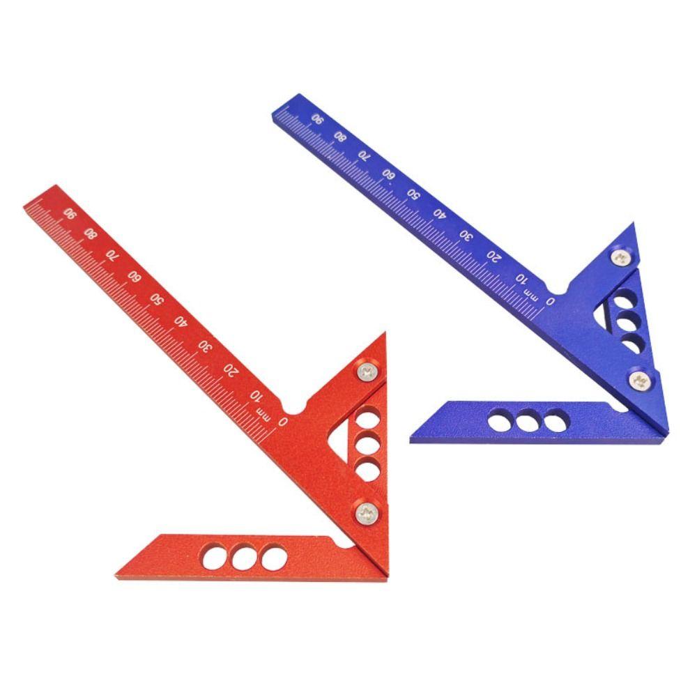 Portable Center Scribe 45/90° Carpenter Ruler Durable Right Angle Line Gauge  Wood Measuring Tool